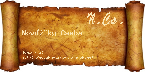 Nováky Csaba névjegykártya